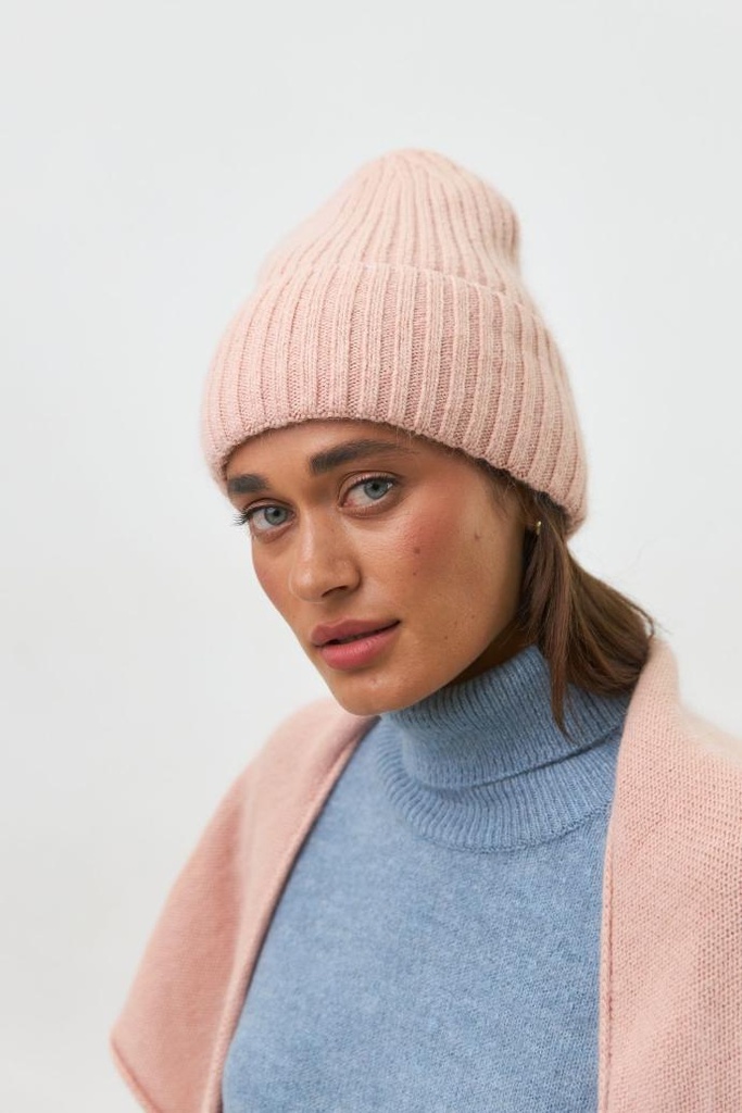 Angora hat on fleece