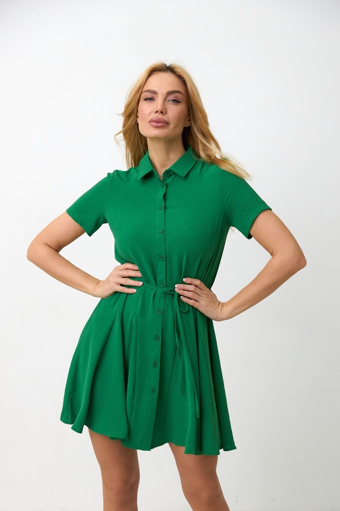 Rochie cu inserții și mânecă scurtă