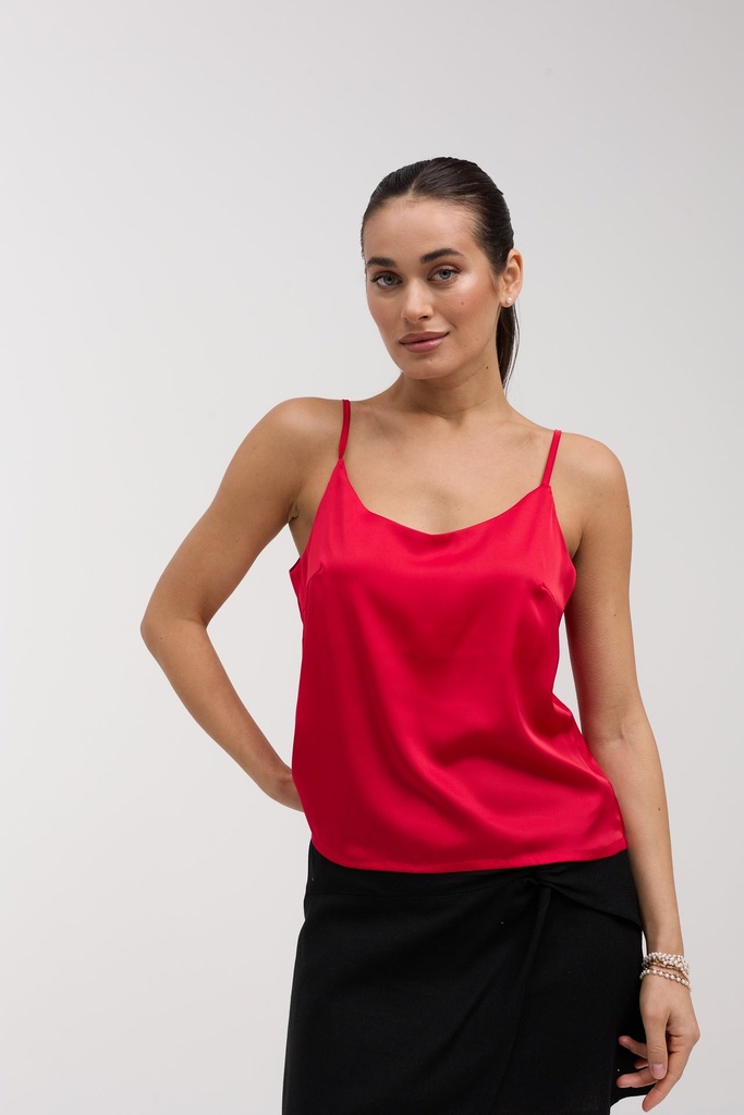 Silk camisole with thin straps