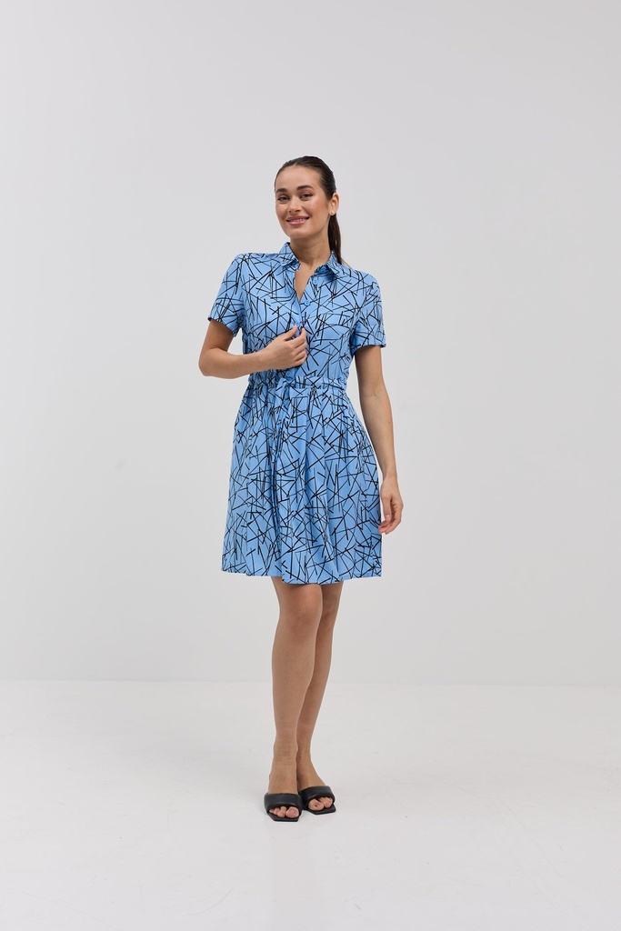 Rochie mini cu nasturi și curea