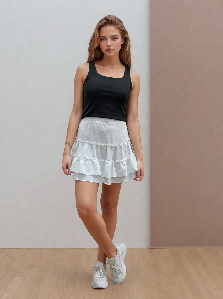 Спідниця міні триярусна