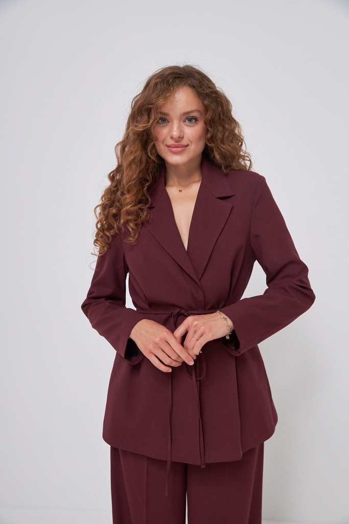 Jacket with drawstring belt