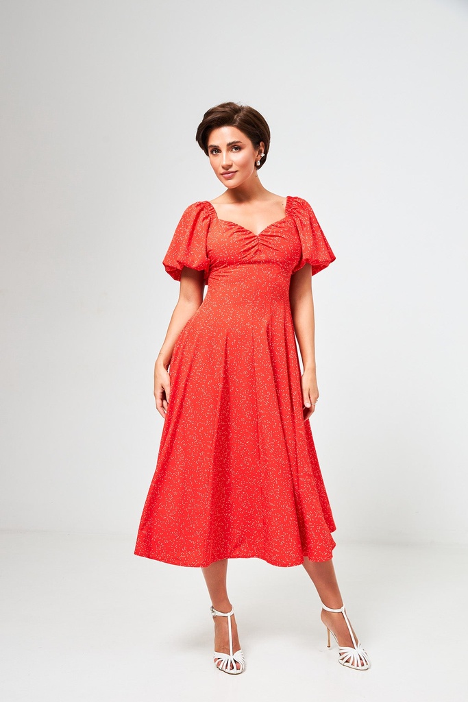 Dress with bell sleeves