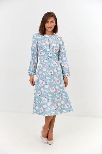 Dress with a twist and long sleeves