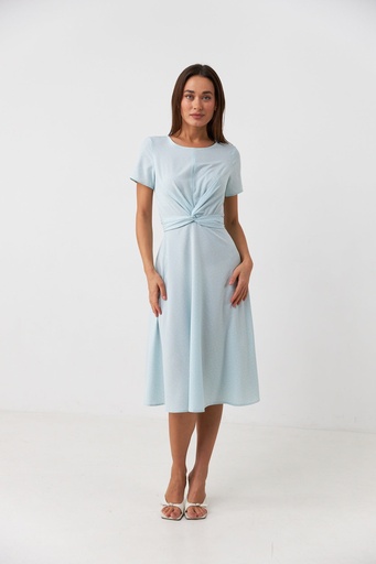 Dress with twist and short sleeves