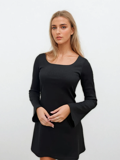 Сукня міні з рукавом кльош